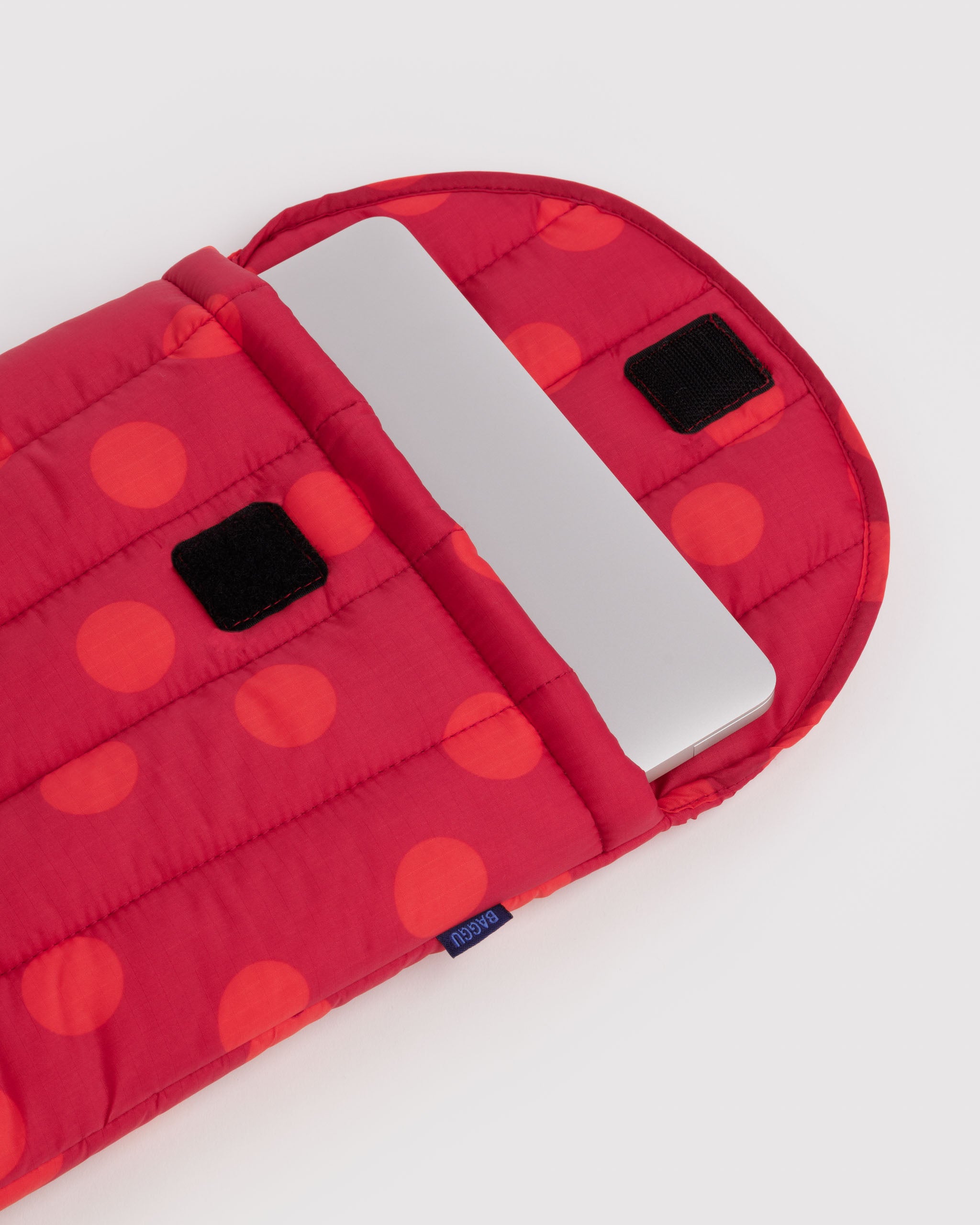 Red Polka Dot Puffy Laptop Sleeve 13"/14"