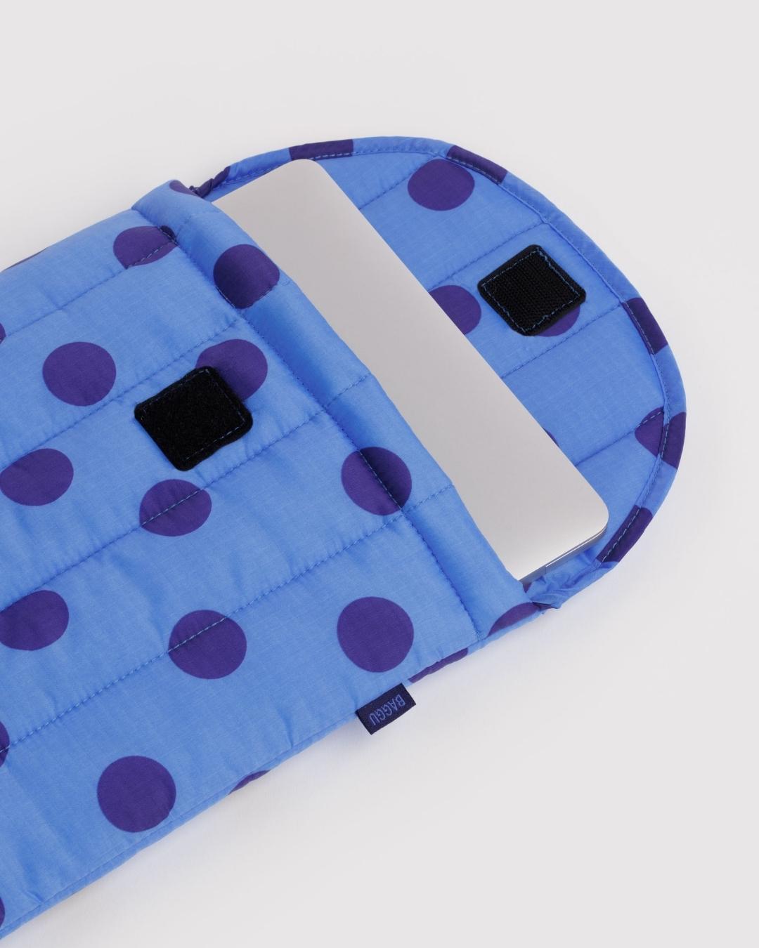 Blue Polka Dot Puffy Laptop Sleeve 13"/14"