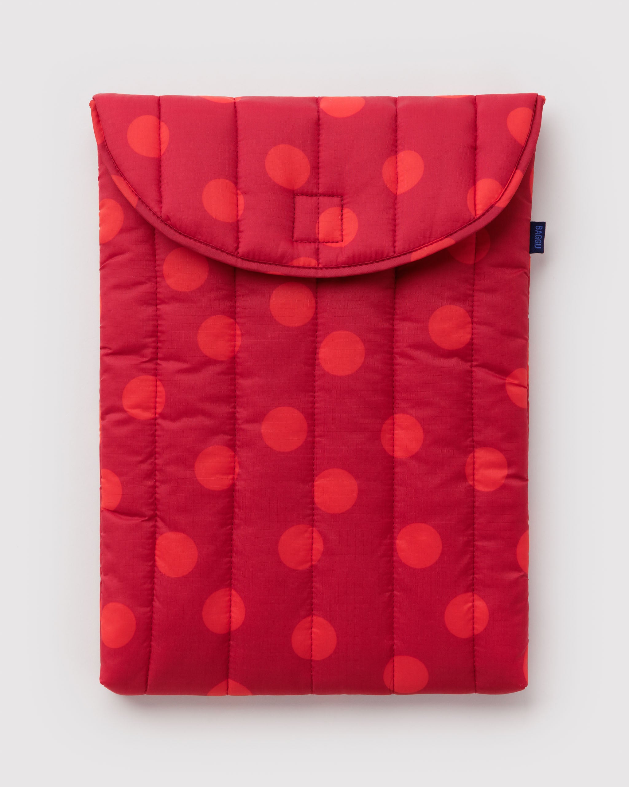 Red Polka Dot Puffy Laptop Sleeve 16"