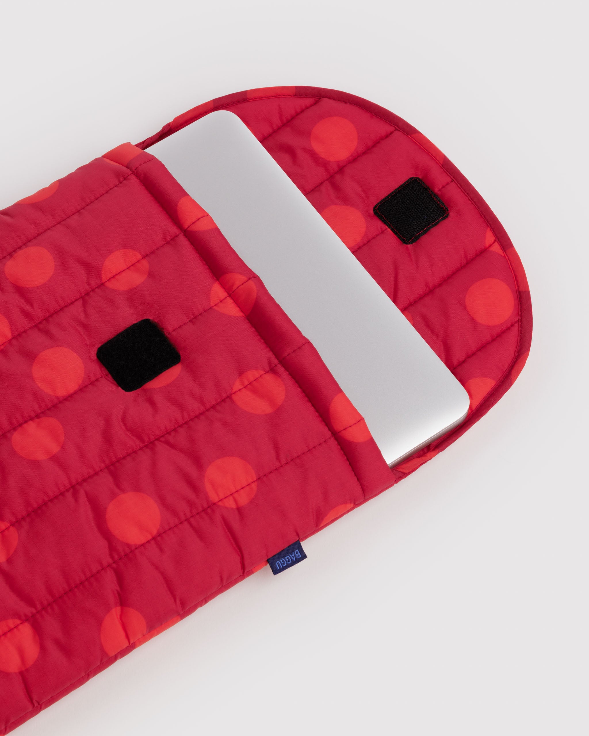 Red Polka Dot Puffy Laptop Sleeve 16"