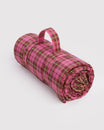 Azalea Pink Tartan Puffy Picnic Blanket