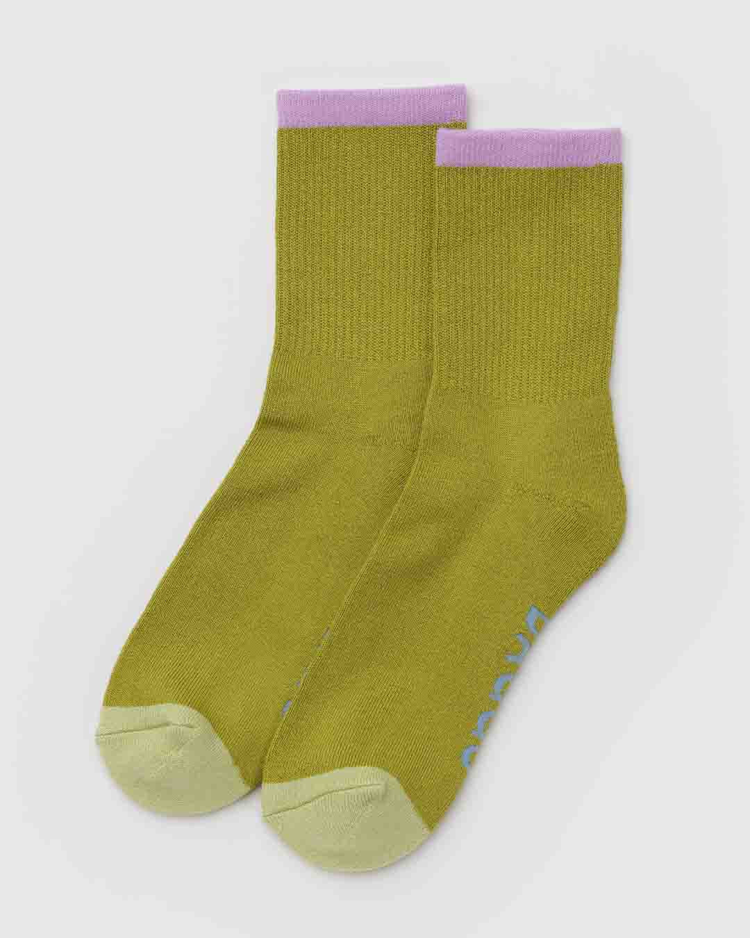 Olive Mix Ribbed Sock