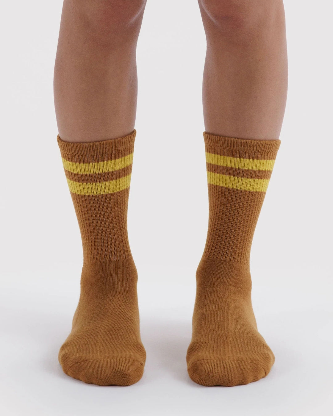 Toffee Stripe Ribbed Sock | BAGGU | Socks