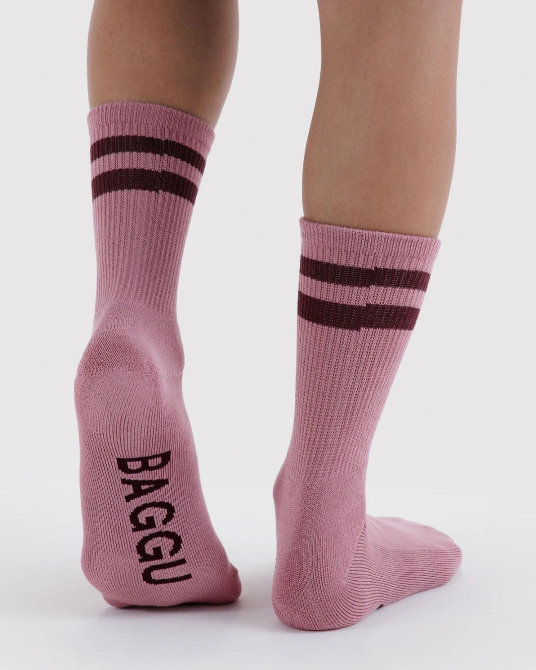 Wild Plum Stripe Ribbed Sock | BAGGU | Socks