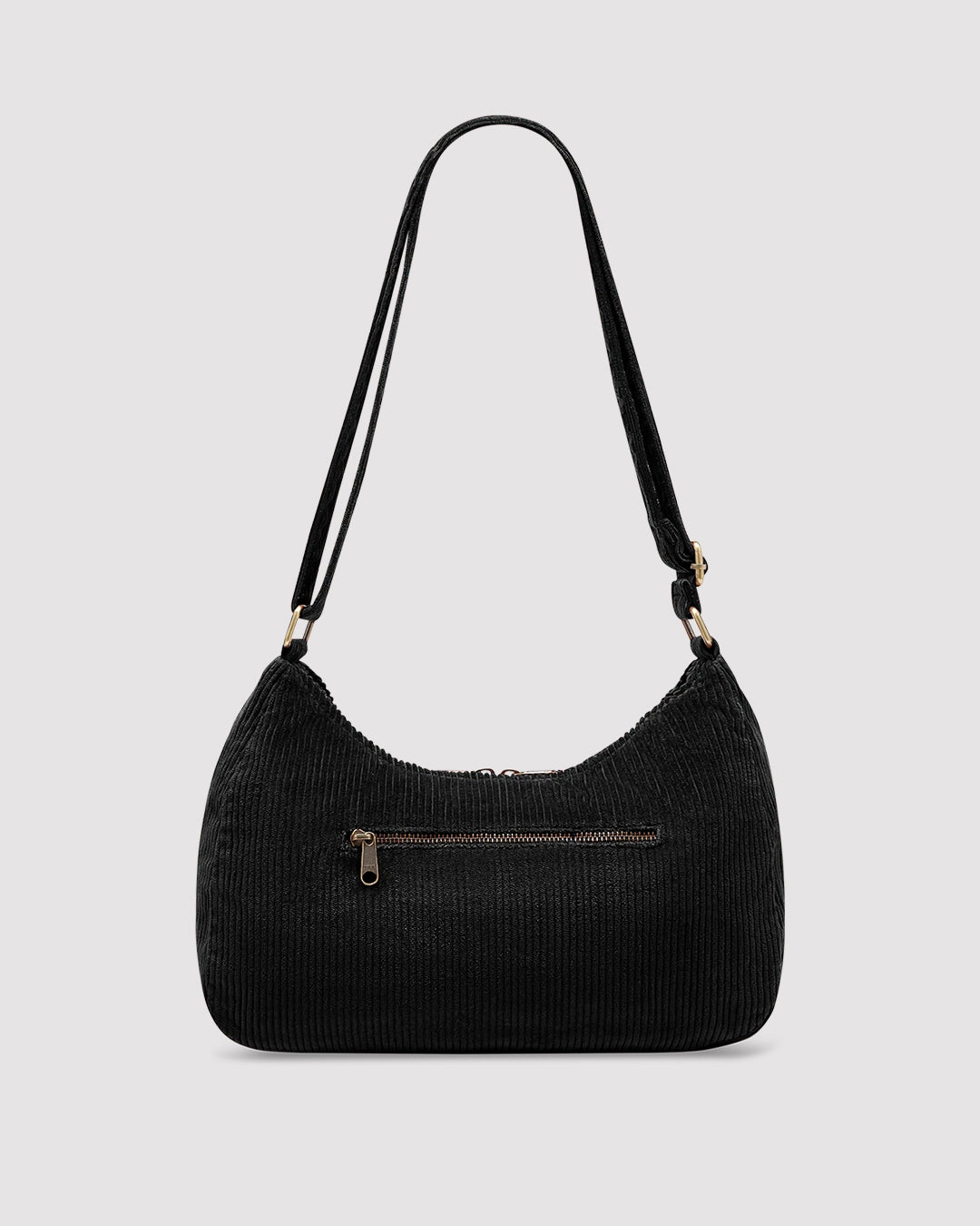 Black Corduroy Rosa Shoulder Bag hindbag