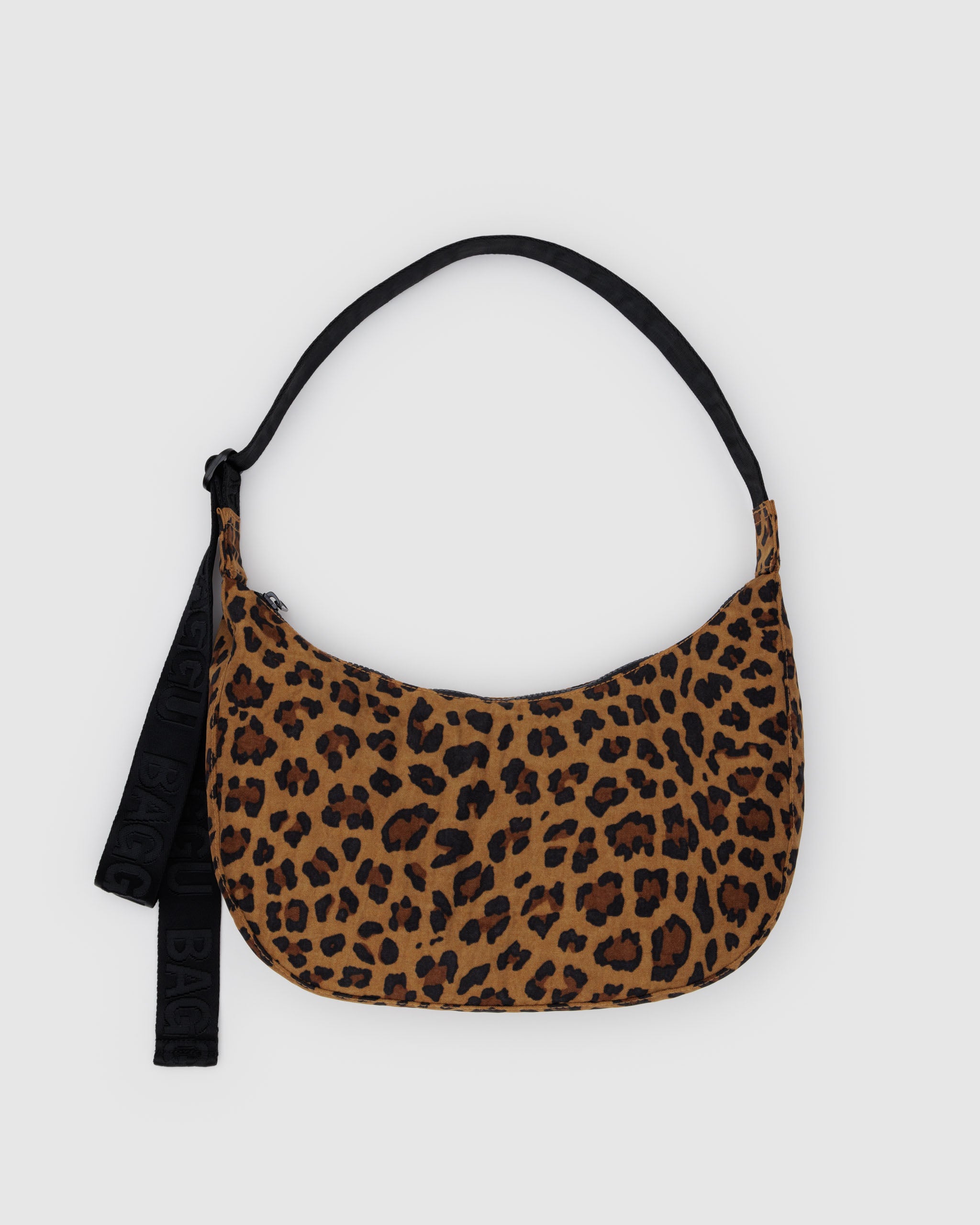 Leopard Medium Nylon Crescent Bag | BAGGU | Crossbody Bag