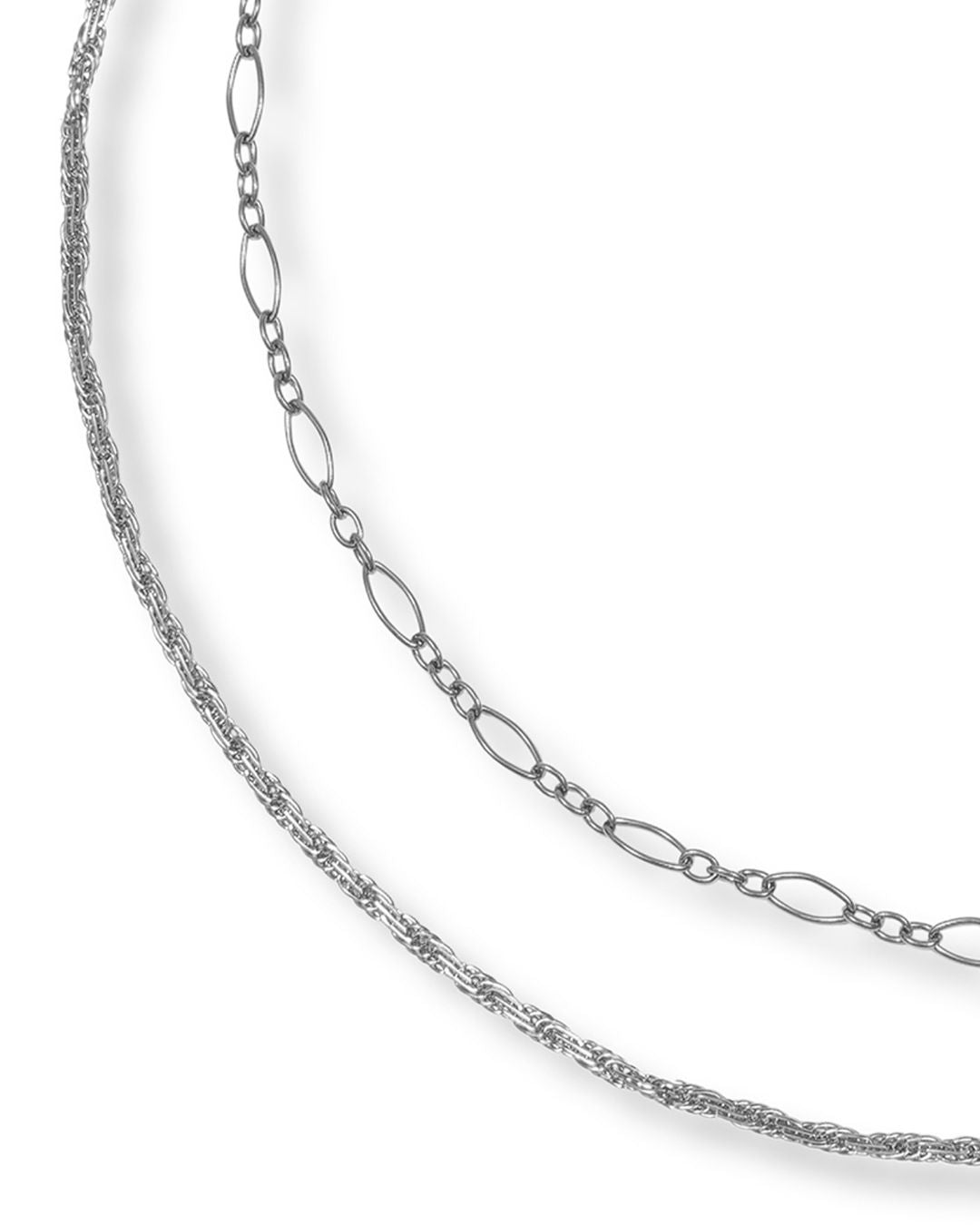 Silver Delicate Layered Chain Necklace