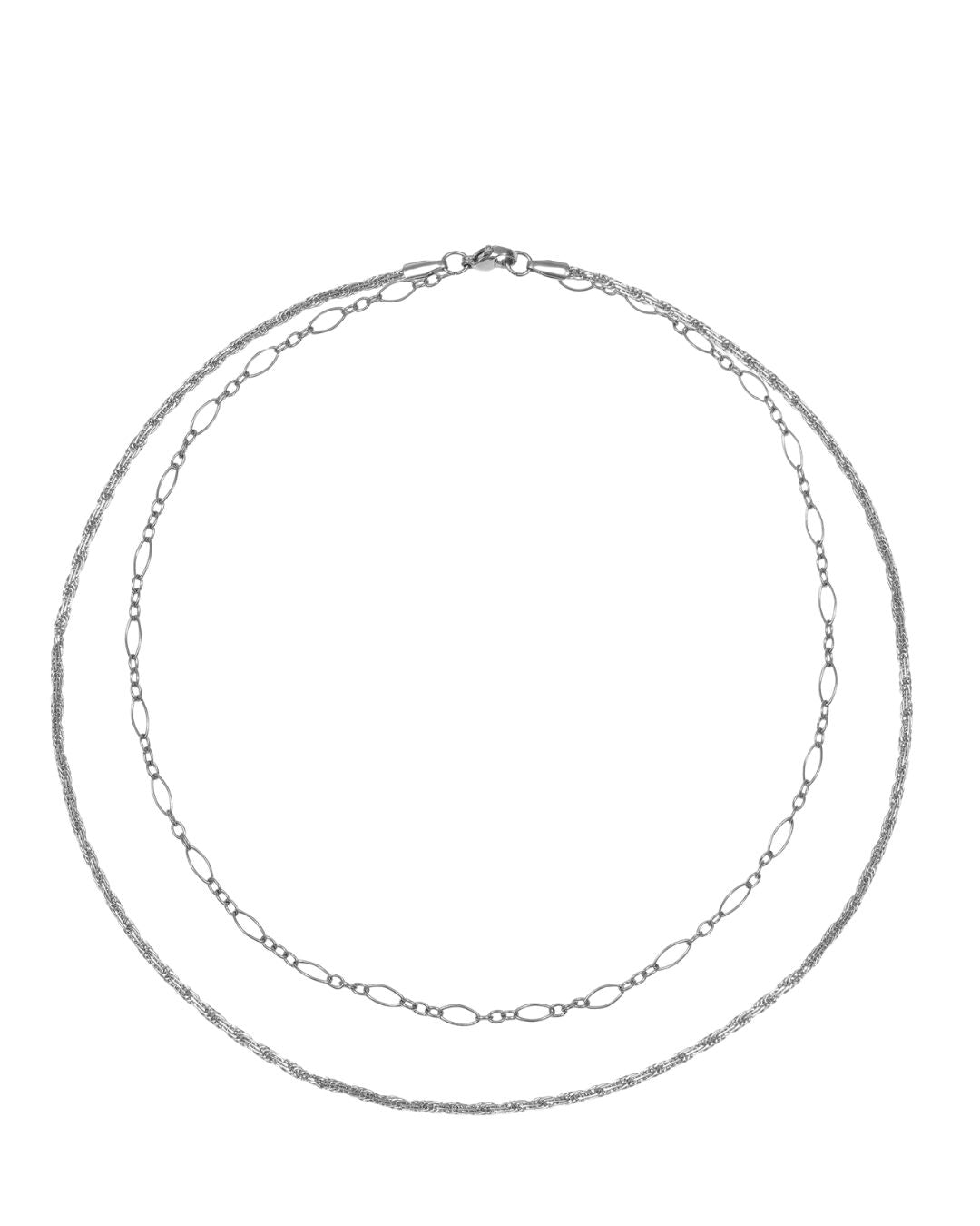 Silver Delicate Layered Chain Necklace