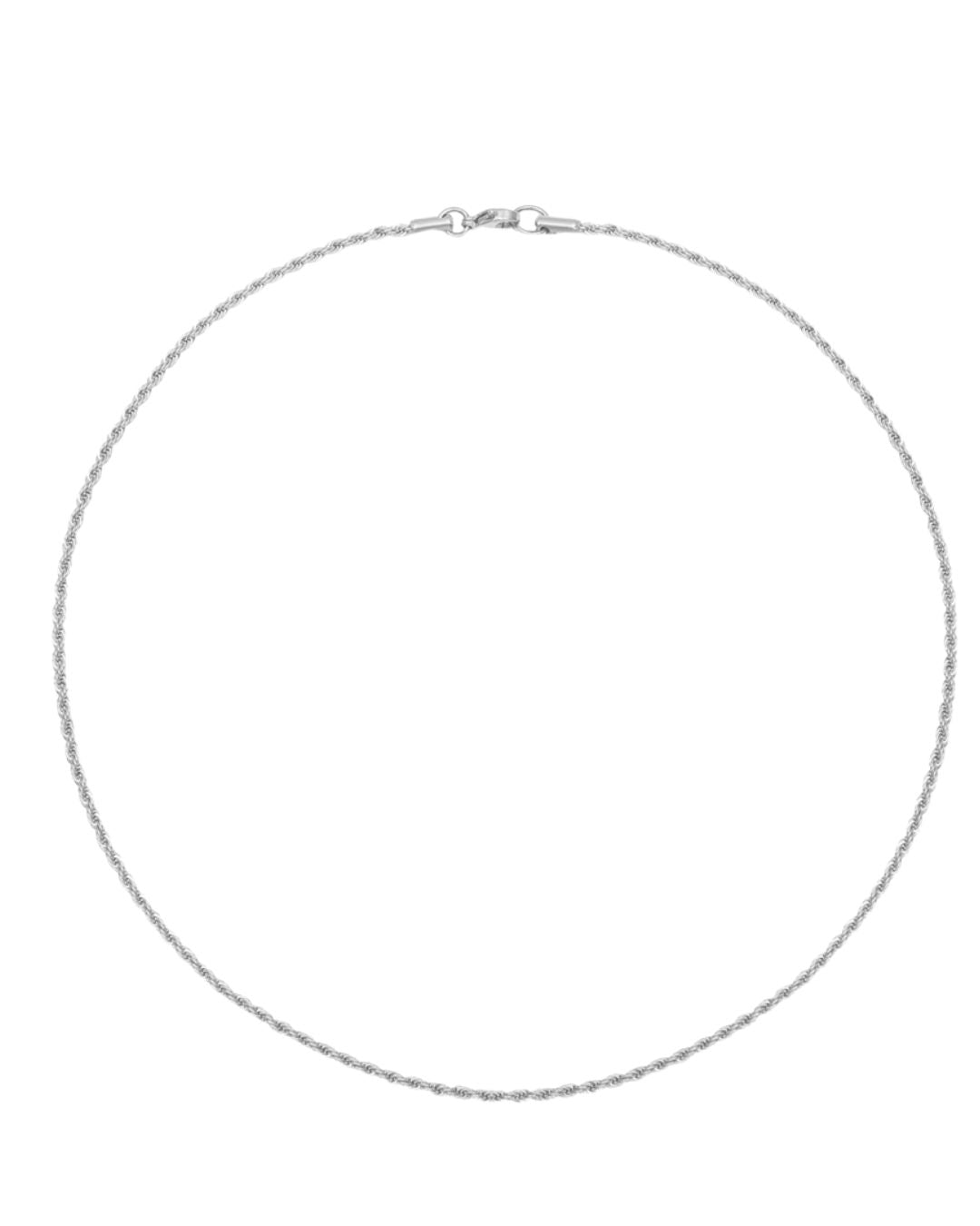 Silver Delicate Rope Chain Weave Necklace