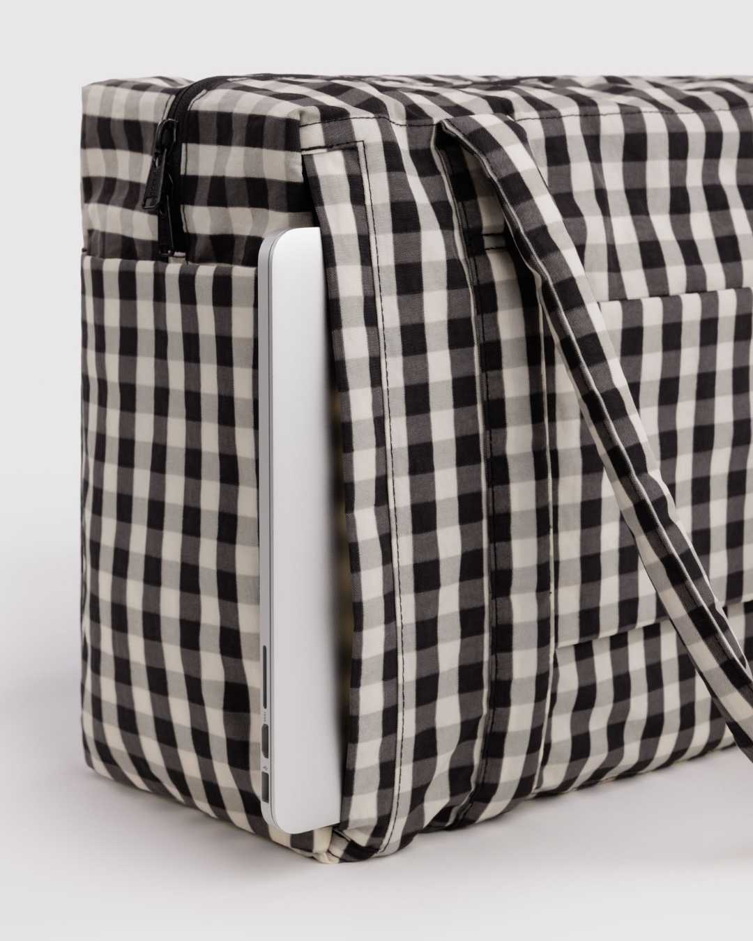 Black and Cream Gingham Small Cloud Carry-On