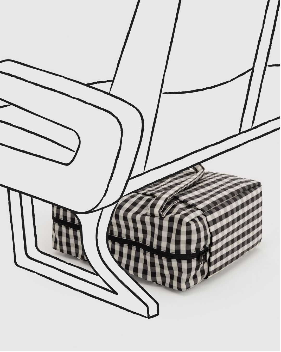 Black and Cream Gingham Small Cloud Carry-On