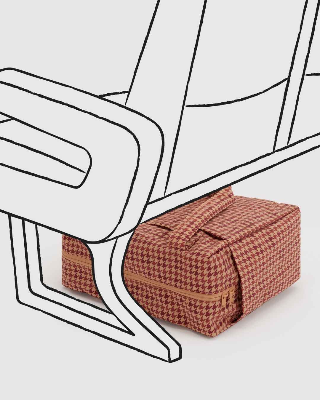 Tan Houndstooth Small Cloud Carry-On