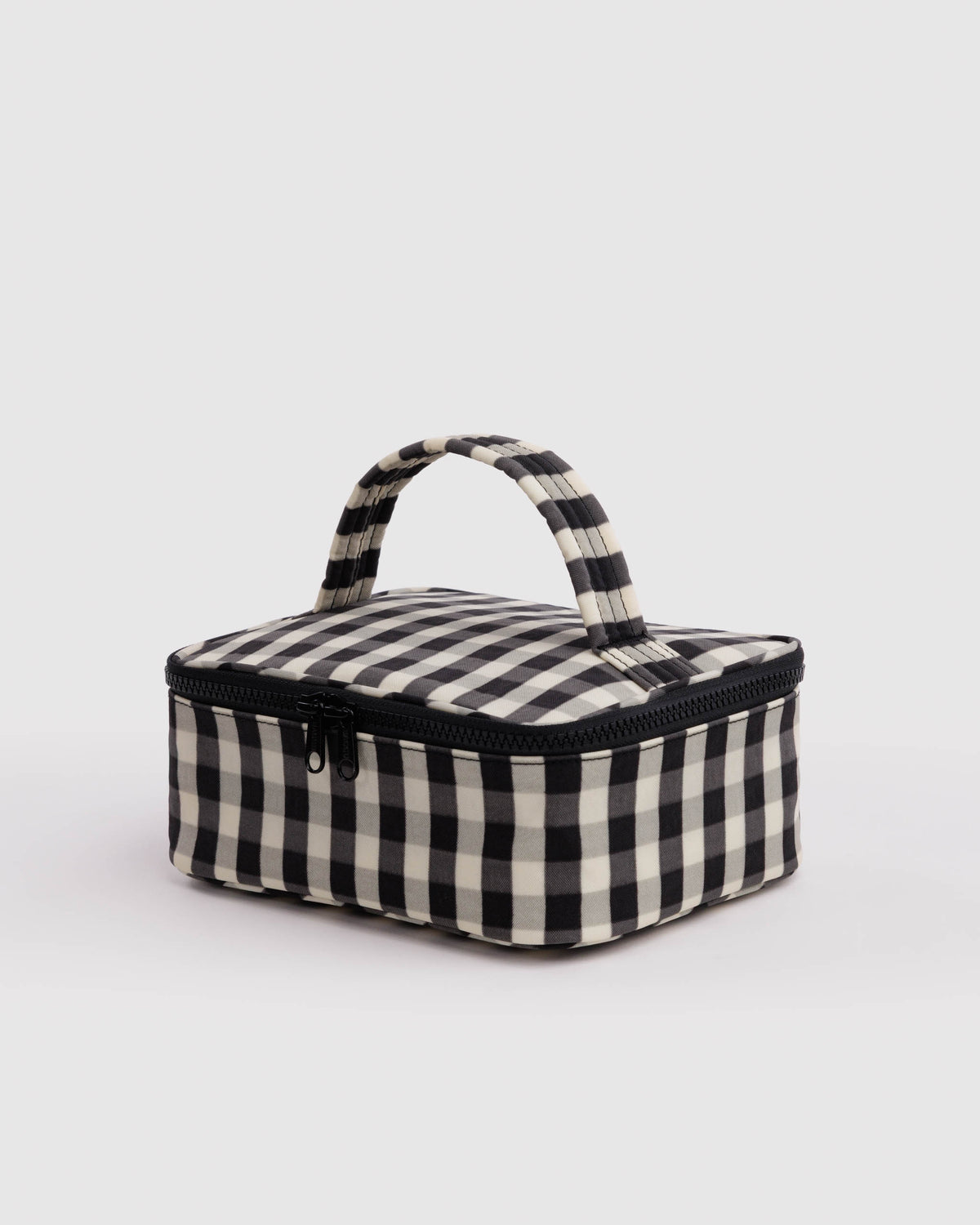 Black and Cream Gingham Small Cosmetic Case | BAGGU | Small Cosmetic Case