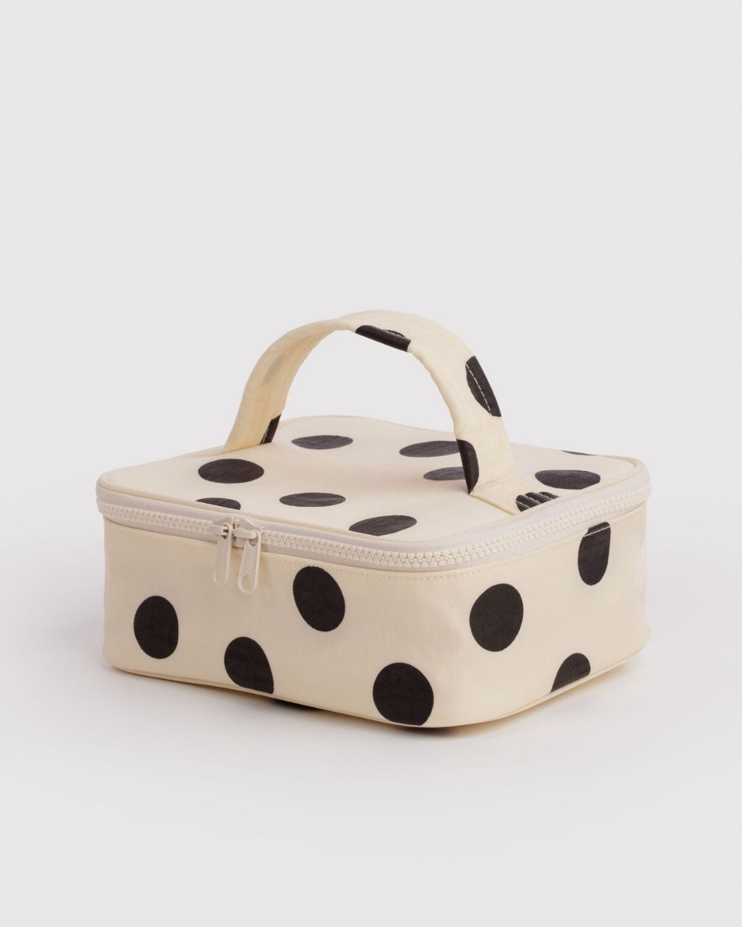 Cream and Black Polka Dot Small Cosmetic Case
