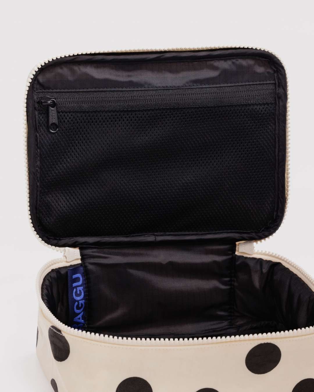 Cream and Black Polka Dot Small Cosmetic Case