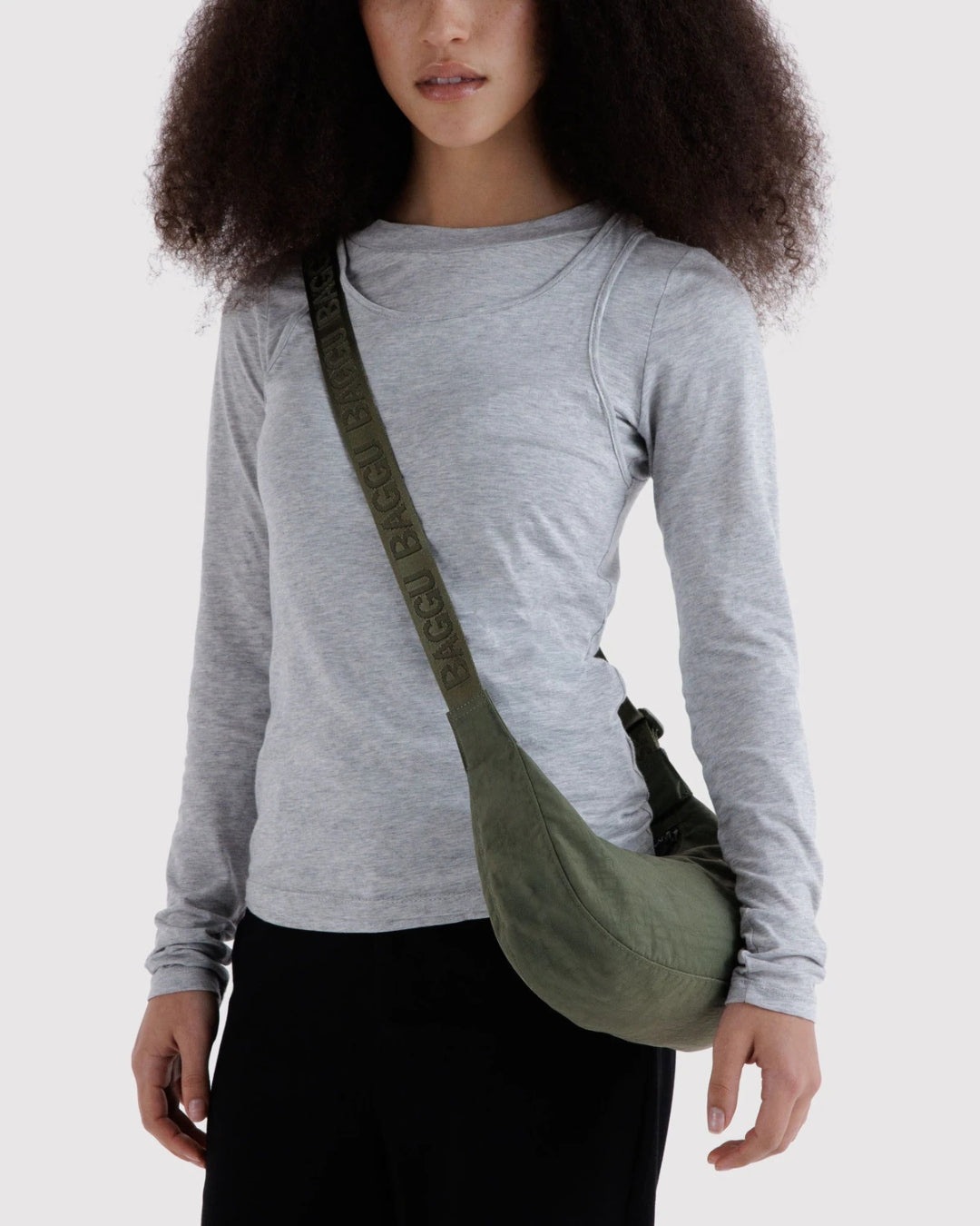 Caper Small Nylon Crescent Bag | BAGGU | Small Nylon Crescent Bag