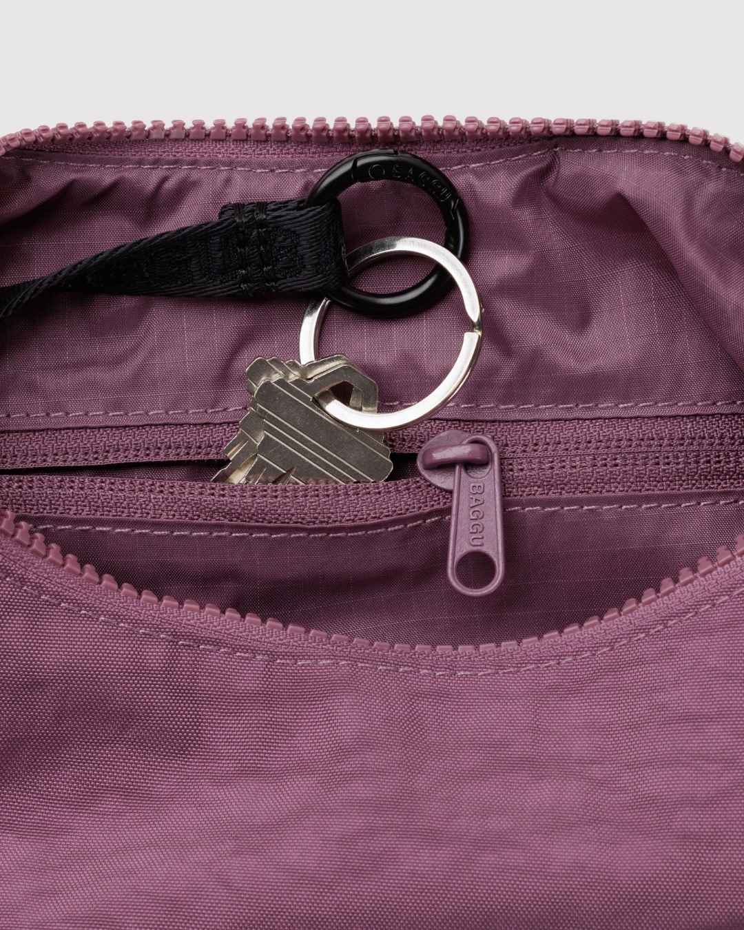 Wild Plum Small Nylon Crescent Bag