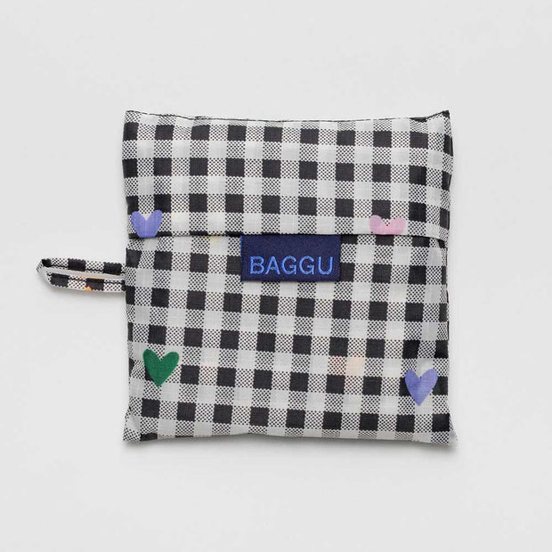 Gingham Hearts Standard Baggu in pouch