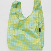 Mint Pixel Gingham | Reusable Bag | Standard Baggu