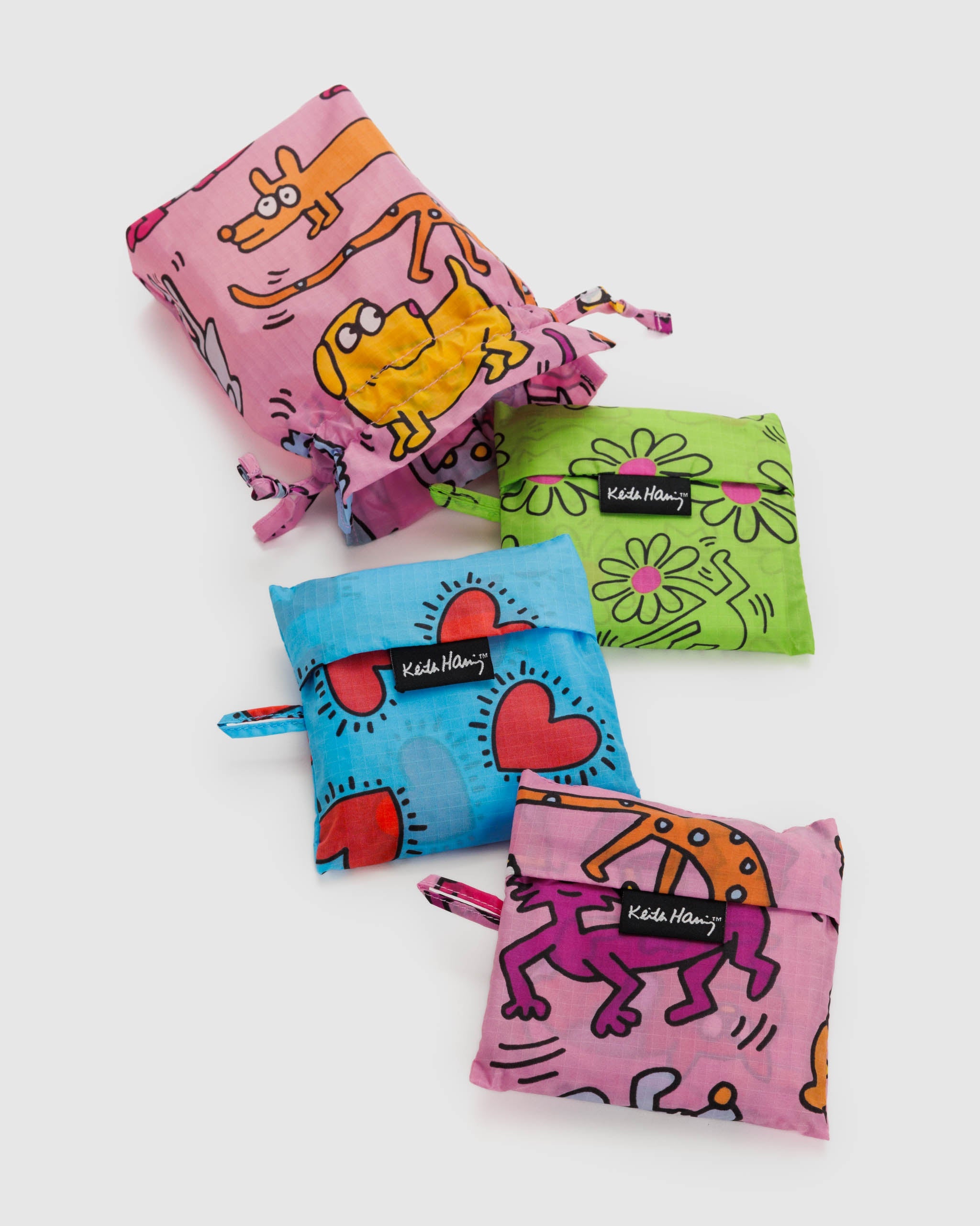 BAGGU | Keith Haring Standard BAGGU Set of 3 | Shopping Tote Bag