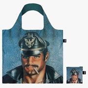 Tom of Finland recycled shopping bag featuring Night shown with pouch