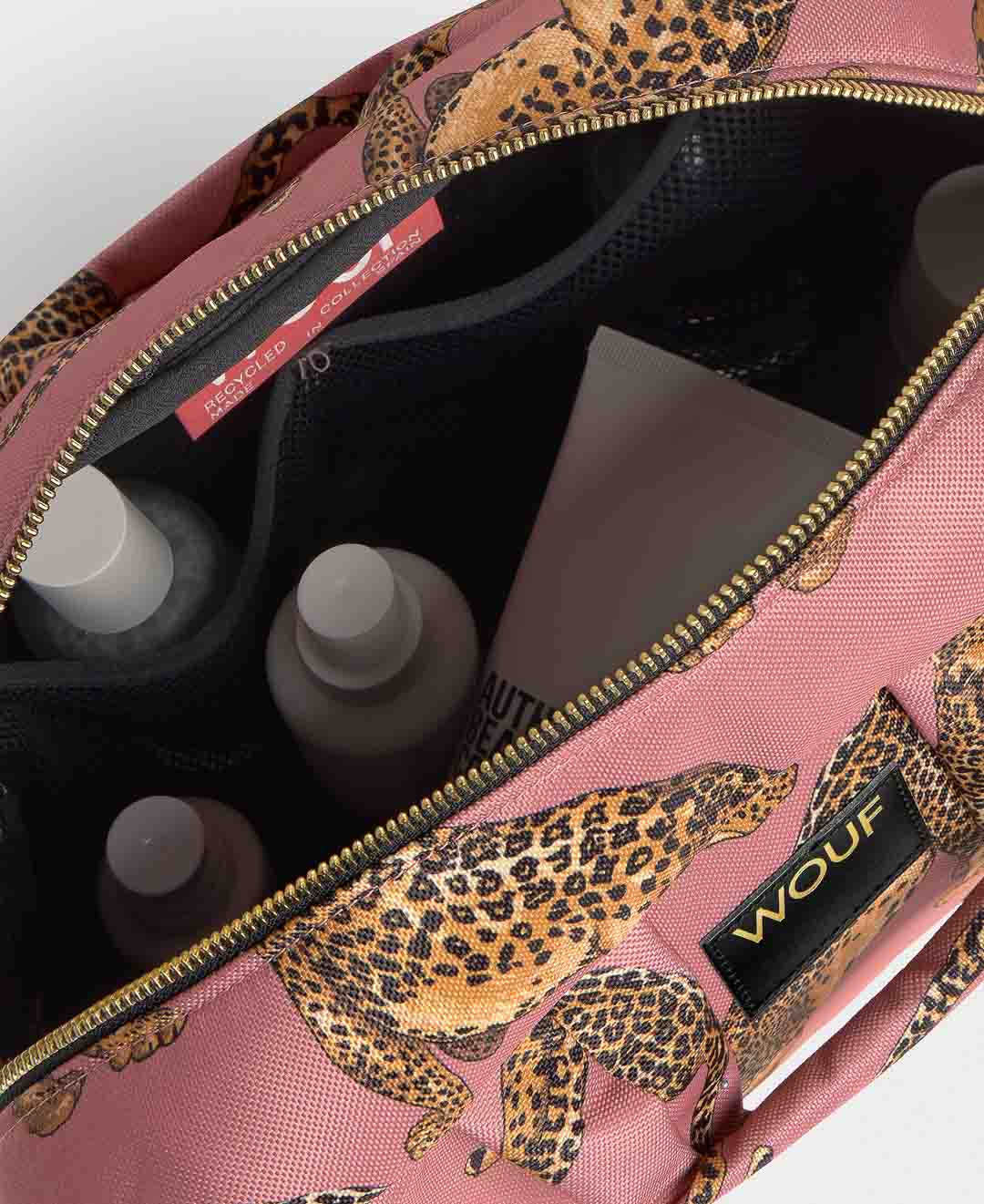 Blush Leopard Large Toiletry Bag WOUF | WOUF | Cosmetic + Toiletry Bags