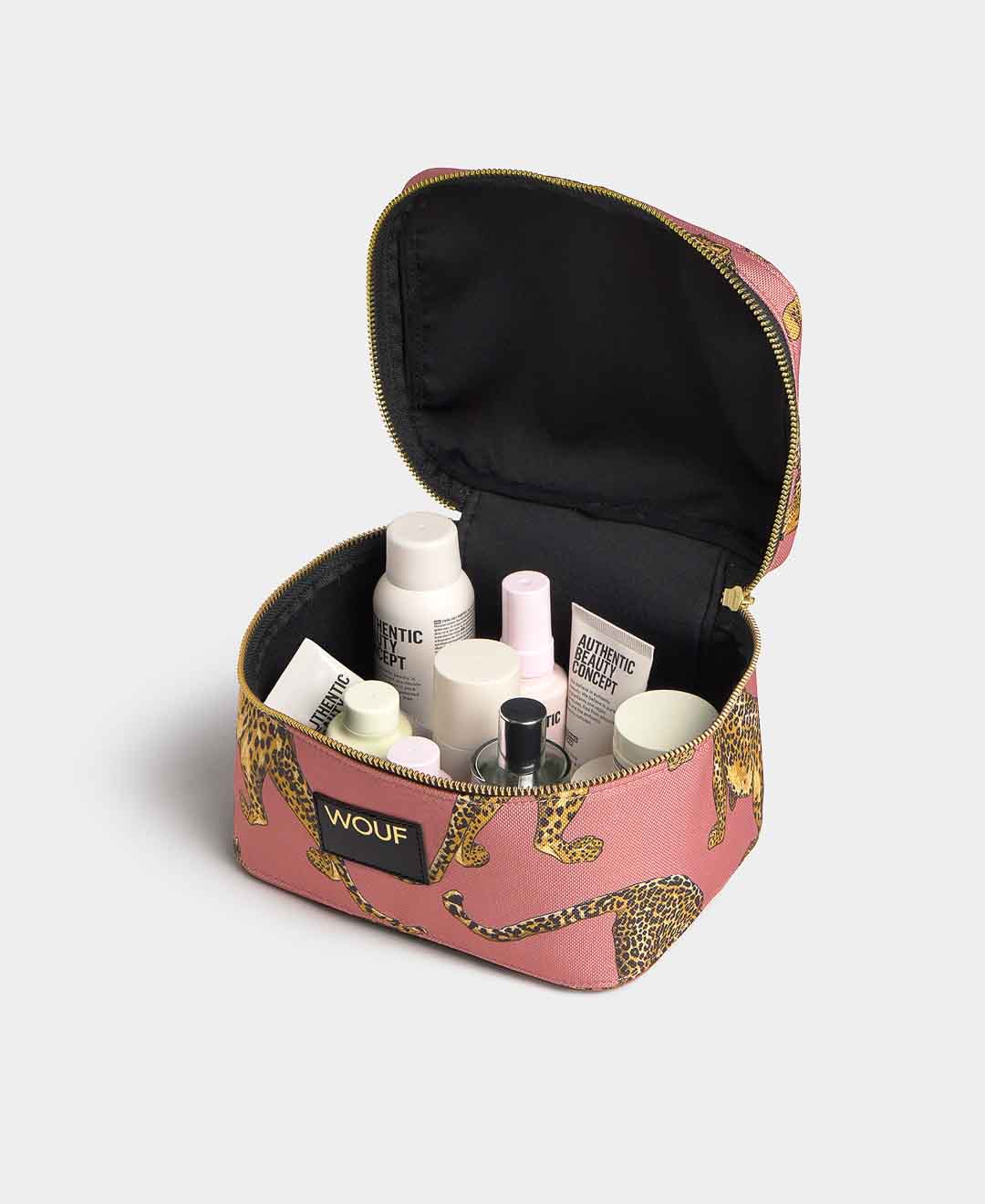Blush Leopard Vanity Bag WOUF | WOUF | Cosmetic + Toiletry Bags