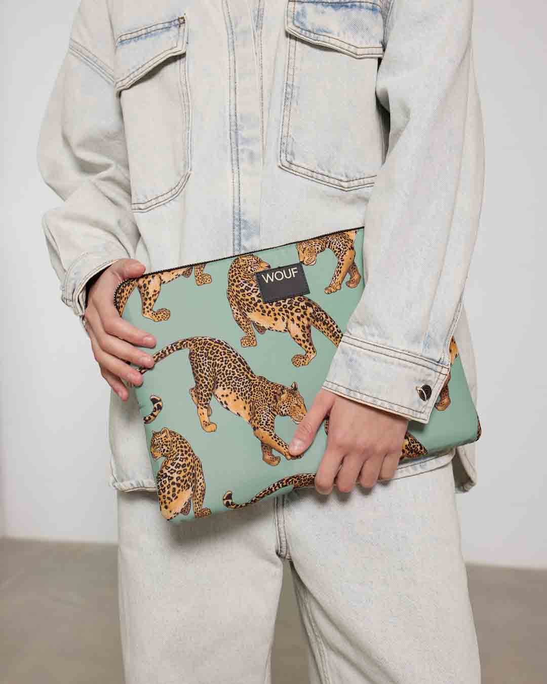 Emerald Leopard Laptop Sleeve 15" & 16" | WOUF | Laptop + Tablet Sleeves