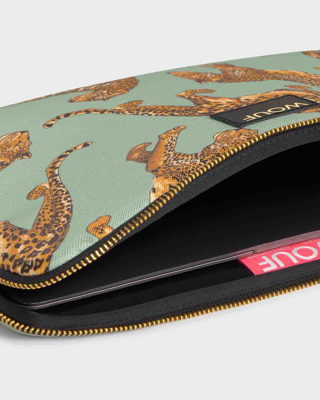 Emerald Leopard Laptop Sleeve 13" & 14" WOUF