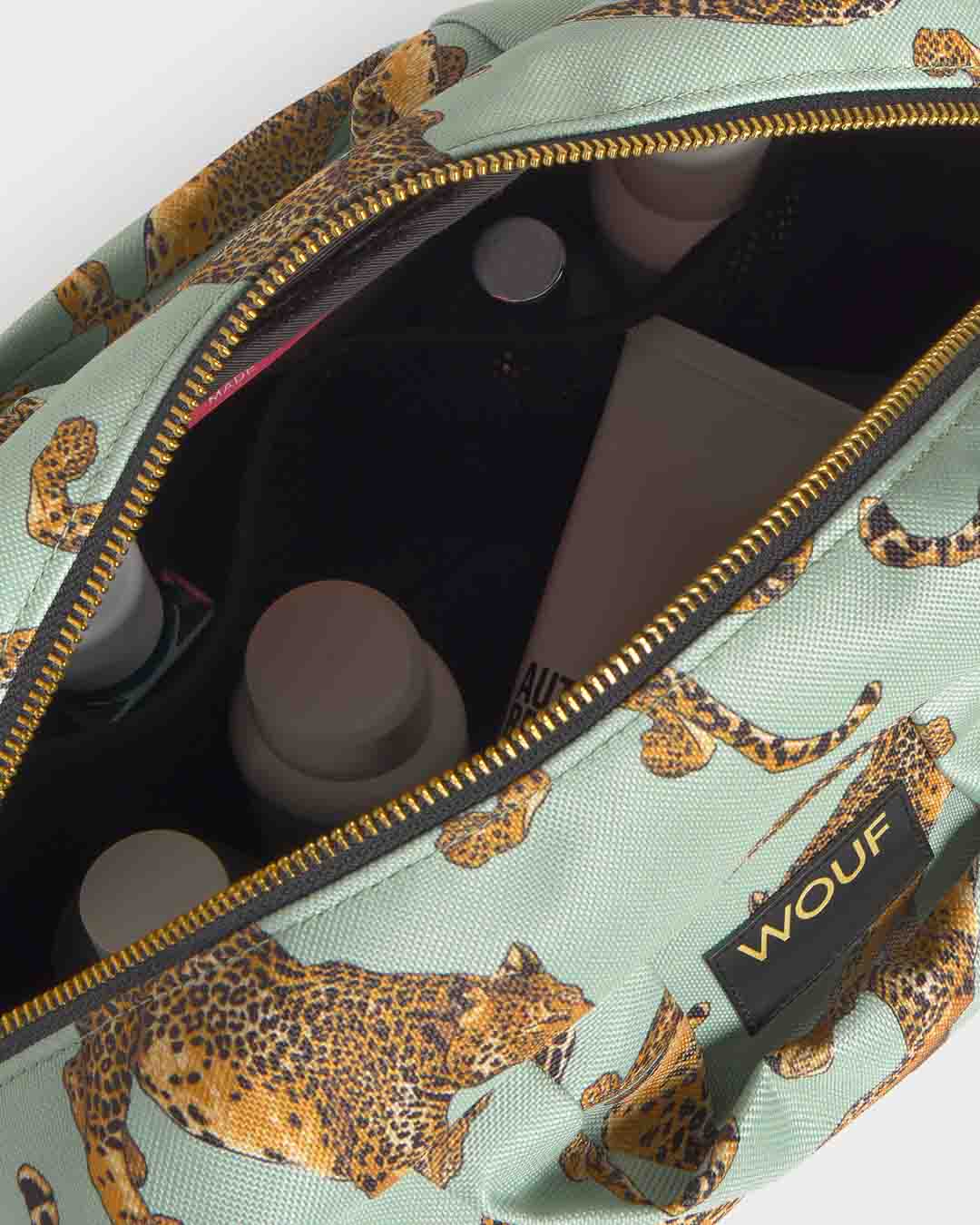 Emerald Leopard Large Toiletry Bag WOUF