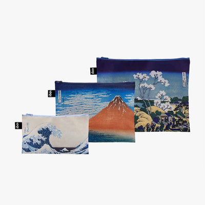 Katsushika Hokusai (Fuji + The Wave) | Recycled Zip Pockets | LOQI