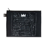 A recycled Zip Pocket from LOQI featuring classic Jean-Michael Basquiat designs, featuring the Crown design
