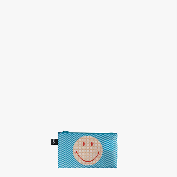 Blossom & Geometric Smiley | Recycled Zip Pockets | LOQI