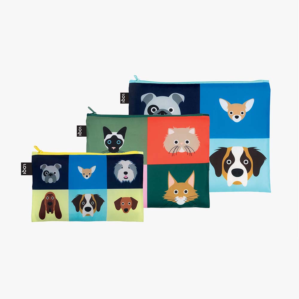 Dogs & Cats by Stephen Cheetham Zip Pockets LOQI Keep + Kind