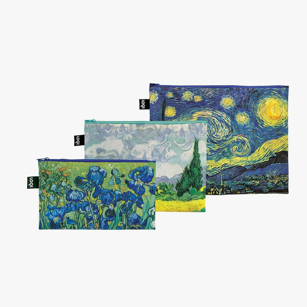 VAN GOGH (STARRY NIGHT, WHEATFIELD + IRISES) | ZIP POCKETS | LOQI