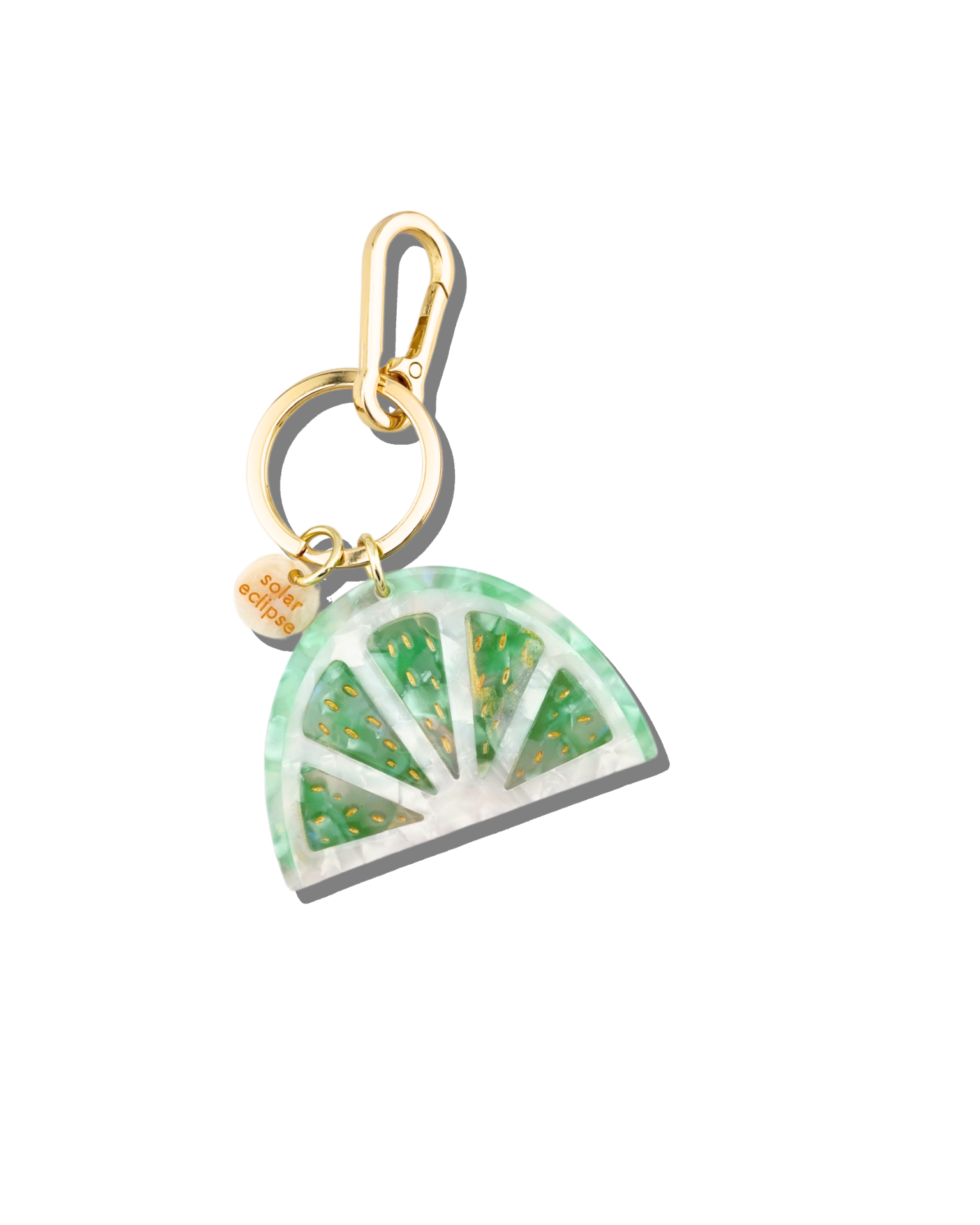 Lemon Hand-painted Citrus Slice Bag Charm + Keychain | Solar Eclipse | Bag Charm