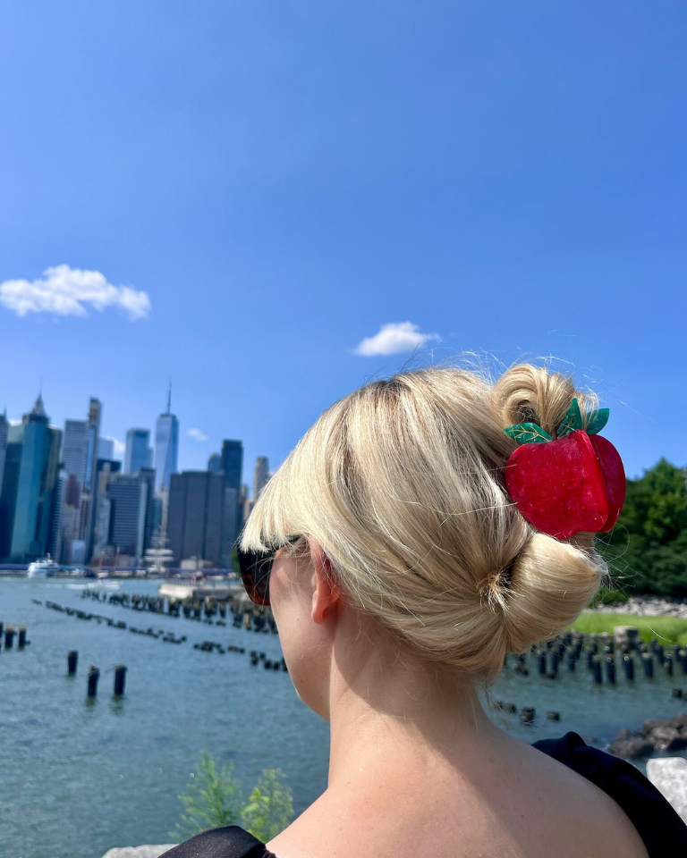 Hand-painted Big Apple Claw Hair Clip | Solar Eclipse | Hair Accessories