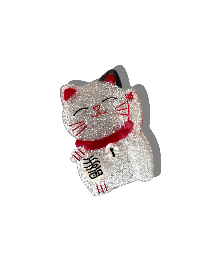 Hand-painted Lucky Cat Claw Hair Clip | Solar Eclipse | Hair Accessories