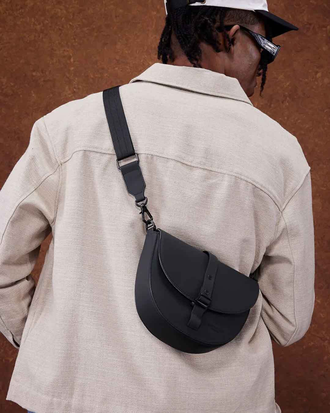 Black Spläsh Moon Waterproof Crossbody Bag Gaston Luga