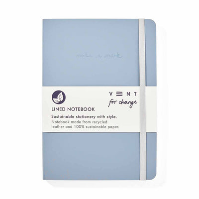 Recycled Leather A5 Notebook – Dusty Blue