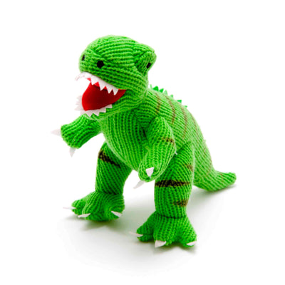 Green T Rex Knitted Dinosaur Soft Toy