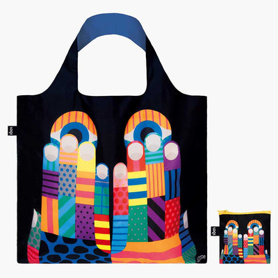 A Don't Look Now Recycled Bag from Craig & Karl shown from the front with pouch