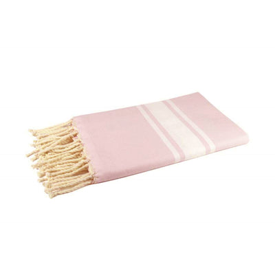Baby pink flatweave Fouta towel
