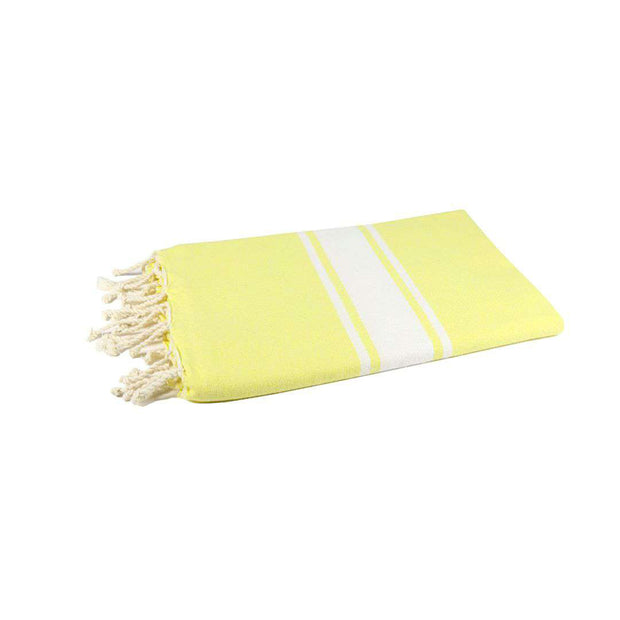 Lemon Handwoven Fouta or Hammam Towel - Recycled Cotton