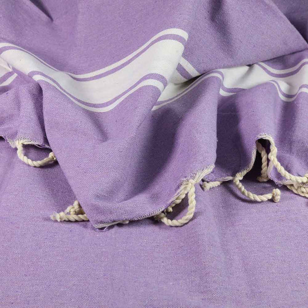 Lilac Handwoven Fouta or Hammam Towel - Recycled Cotton