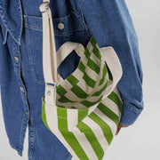 Green Awning Stripe | Horizontal Zip Duck Bag | Baggu