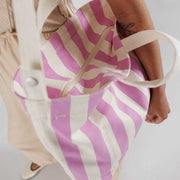 Pink Awning Stripe | Horizontal Zip Duck Bag | Baggu