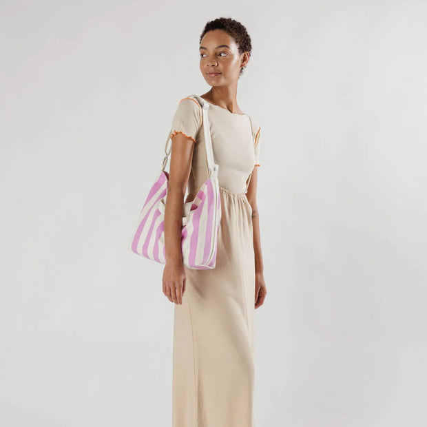 Pink Awning Stripe | Horizontal Zip Duck Bag | Baggu