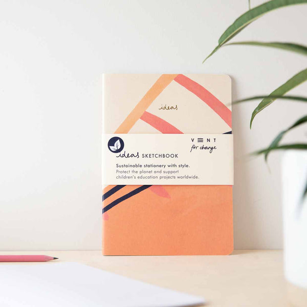 Recycled Soft Cover A5 Sketchbook – Ideas Pink
