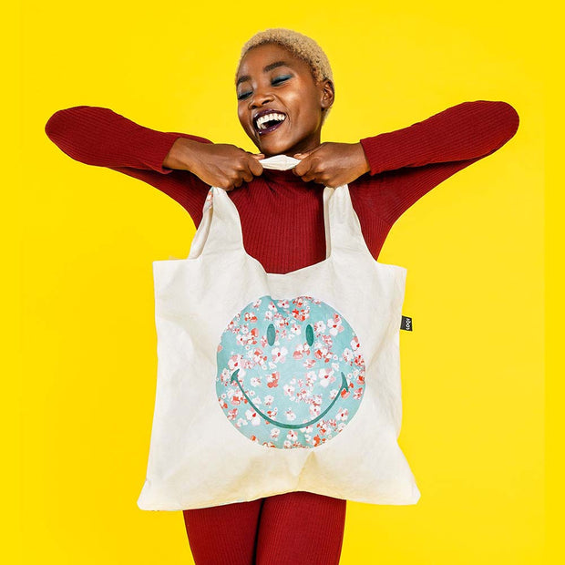 Smiley Tyvek Blossom Bag | Reusable Bag | LOQI